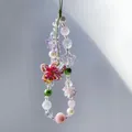 Fascino del telefono del fiore rosso rosa viola farfalla vetro stella perline cinturino del cellulare cordino regalo carino gioielli Keychian per le donne ragazza