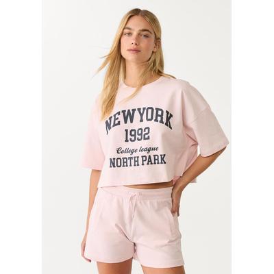 Stradivarius Placement T-shirt Pastel pink XL