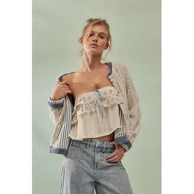 Tailia Embroidered Tube Top at Free People in Sun Wash, Size: Medium
