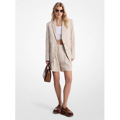 Michael Kors Linen and Cotton Twill Blazer Natural 0