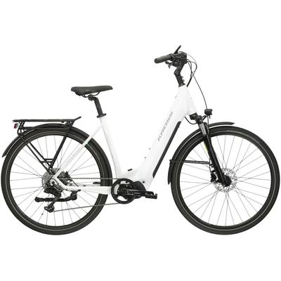 E-Bike KROSS "KROSS E-Trekkingrad Trans 5.0 28" weiß 9 Gänge" Gr. 51, weiß, E-Bikes, 51cm, 28 Zoll (71,12cm), Pedelec, Elektrofahrrad für Damen und Herren