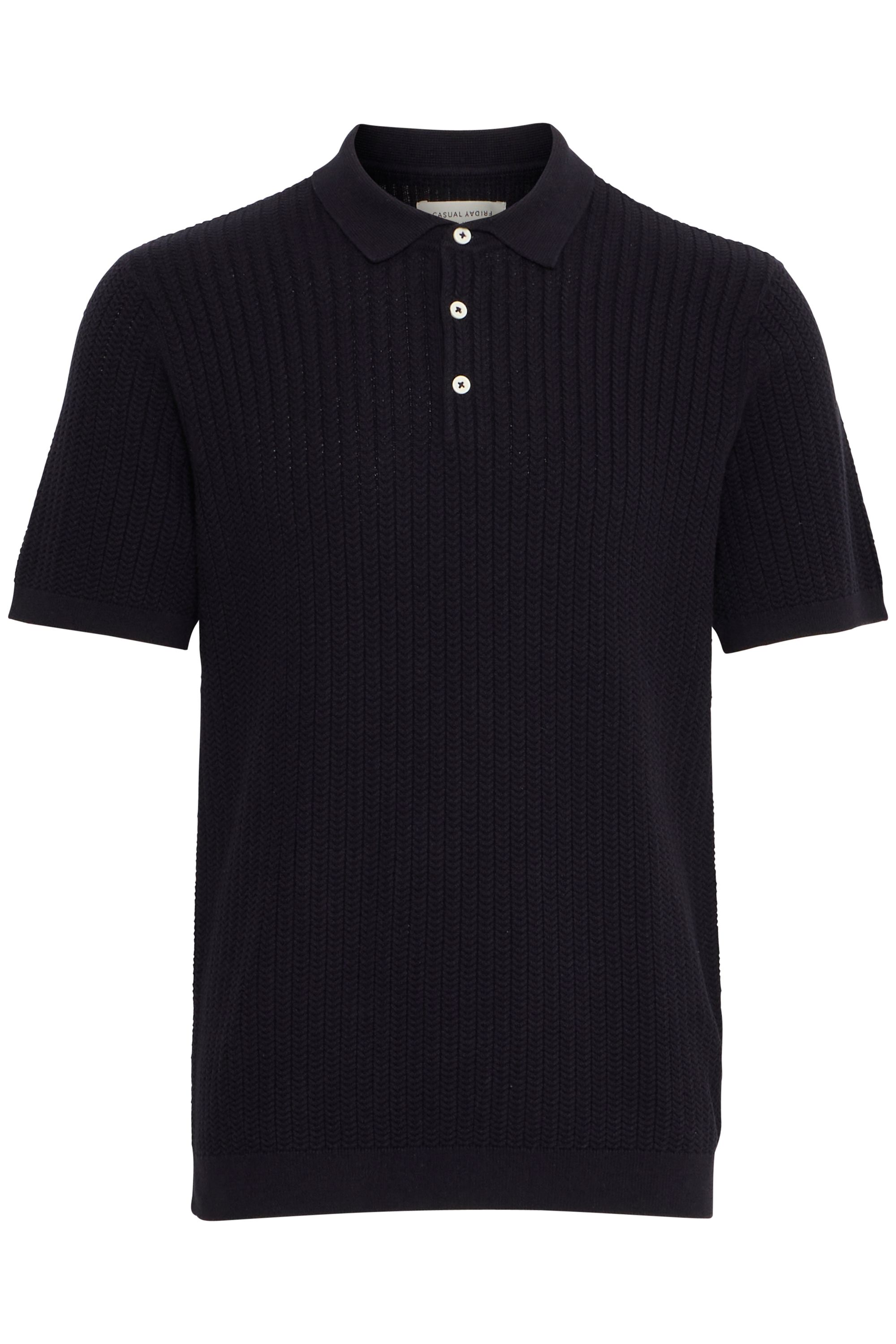 Poloshirt CASUAL FRIDAY "Poloshirt CFKarl", Herren, Gr. S, blau (schwarz navy), Web, Obermaterial: 100% Baumwolle CO., Casual, regular fit normal, Shirts