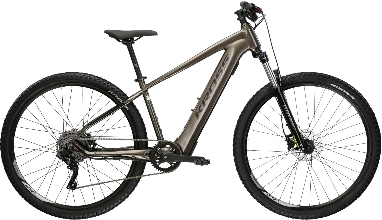 E-Bike KROSS "KROSS E-MTB Hexagon Boost 2.0 29" braun" Gr. 41, braun (braun, schwarz), Elektrofahrräder, 41cm, 29 Zoll (73,66cm), Pedelec, Elektrofahrrad für Damen und Herren Image