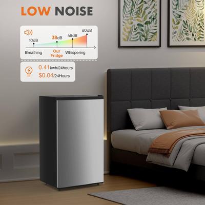 Dovelina Low Noise Energy-efficient Mini Refrigerator with Adjustable Thermostat