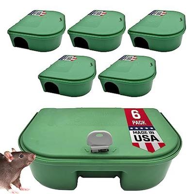 Exterminators Choice 6 Pack Rat Bait Station Boxes with 1 Key