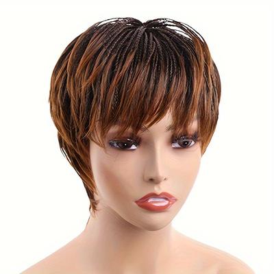 TEMU Braided Wigs For Women Synthetic Straight Hair Wigs With Bangs Braided Wig Natural Looking Image