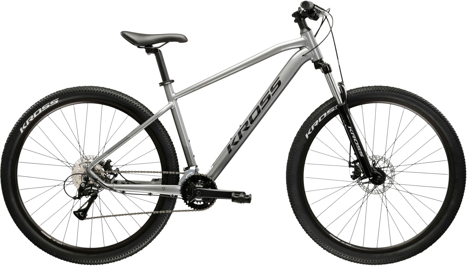 Mountainbike KROSS "Hexagon 3.0" Gr. 43, grau (grau, schwarz), Fahrräder, 43cm, 29 Zoll (73,66cm) hinten: 29 Zoll (73,66cm) Image