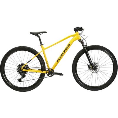 Mountainbike KROSS "Hardtail Level 4.0" Gr. 48, gelb (gelb, schwarz), Fahrräder, 48cm, 29 Zoll (73,66cm) hinten: 29 Zoll (73,66cm)