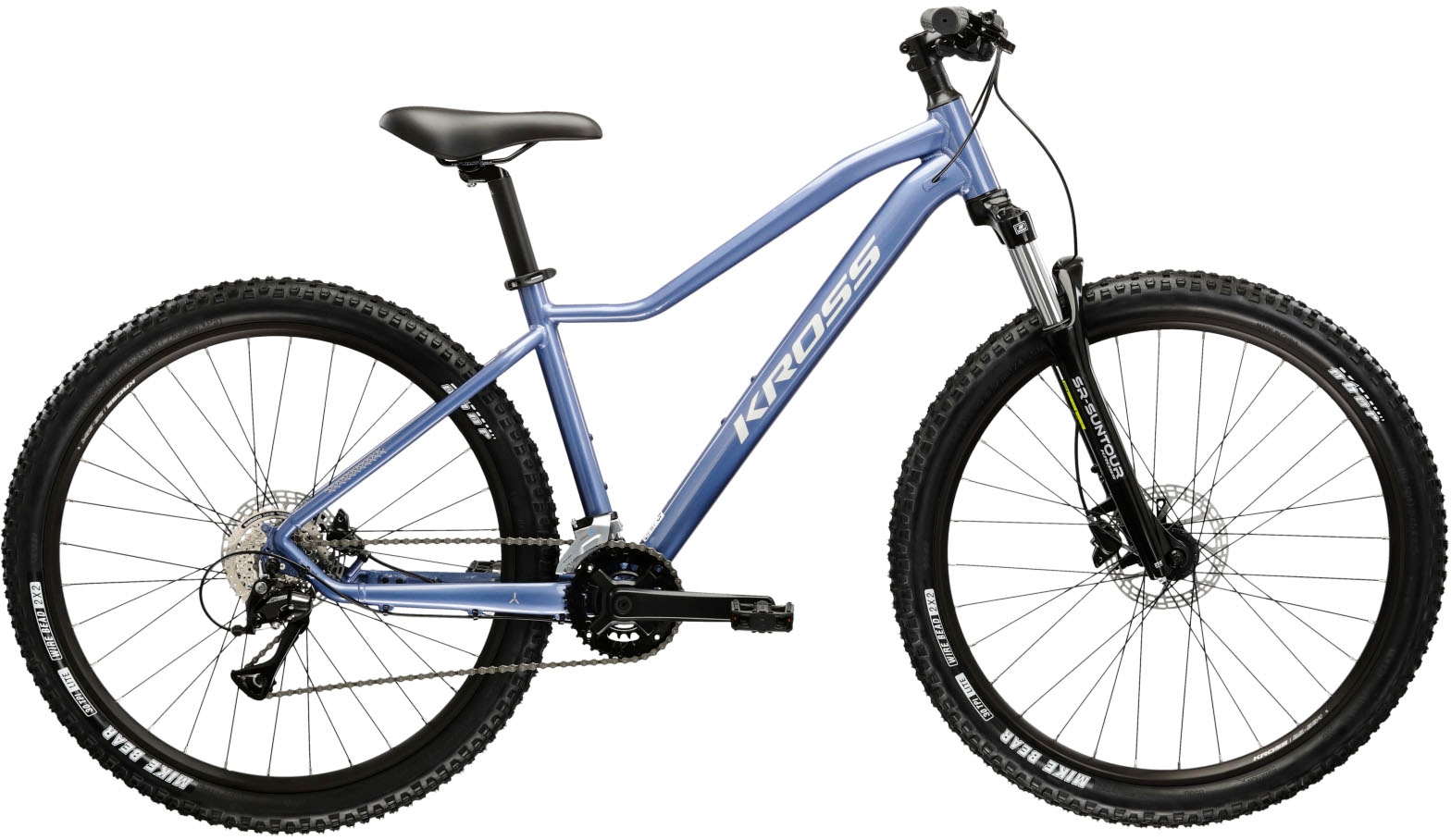 Mountainbike KROSS "Damen Hardtail Lea 4.0" Gr. 36, blau (blau, schwarz), Fahrräder, 36cm, 27,5+ Zoll (69,85cm) hinten: 27,5+ Zoll (69,85cm) Image