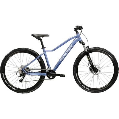 Mountainbike KROSS "Damen Hardtail Lea 4.0" Gr. 38, blau (blau, schwarz), Fahrräder, 38cm, 27,5 + Zoll (69,85cm) hinten: 27,5 + Zoll (69,85cm)