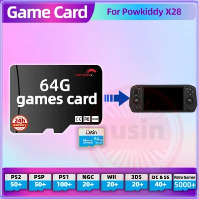 Spiel Karte Für Powkiddy X28 X18S TF Retro Spiele PS2 PSP PS1 Android tragbare Handheld Gaming SD Image