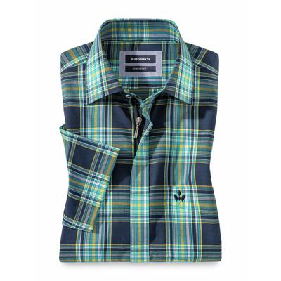 Walbusch Herren Tropical-Hemd Zip&Go Blau kariert Image