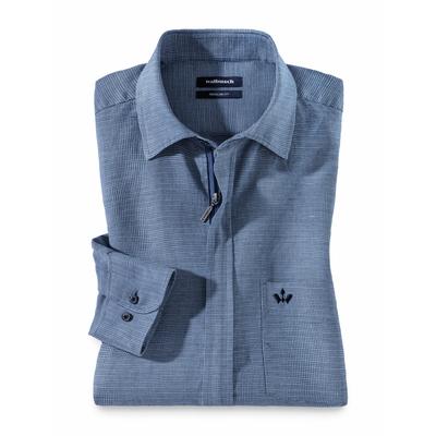 Walbusch Herren Leinen-Mix Oberhemd Zip & Go Blau Image