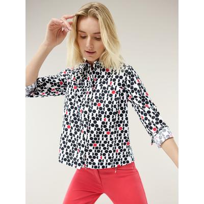 Walbusch Damen Boxy Bluse Klima Komfort Schwarz gepunktet Image