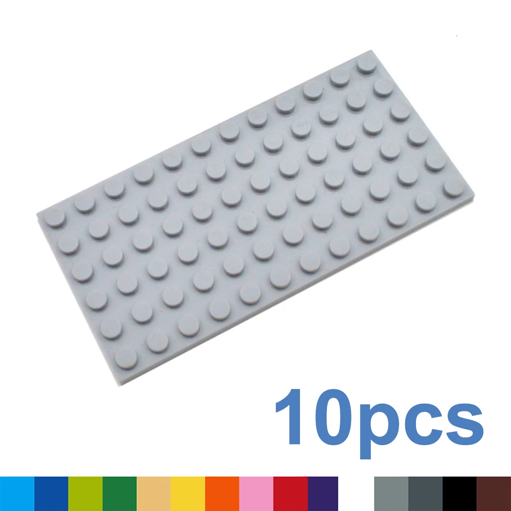 10 stücke DIY Bausteine 6x12 Punkte Dünne Zahlen Bricks Pädagogisches Kreative Größe Kompatibel Mit 3028 Spielzeug für Kinder Image