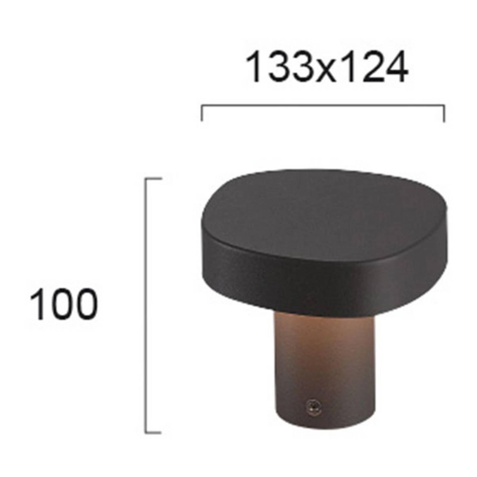 Viokef LED Sockelleuchte Onda, schwarz, Aluminium, Modern, LED Außenleuchte