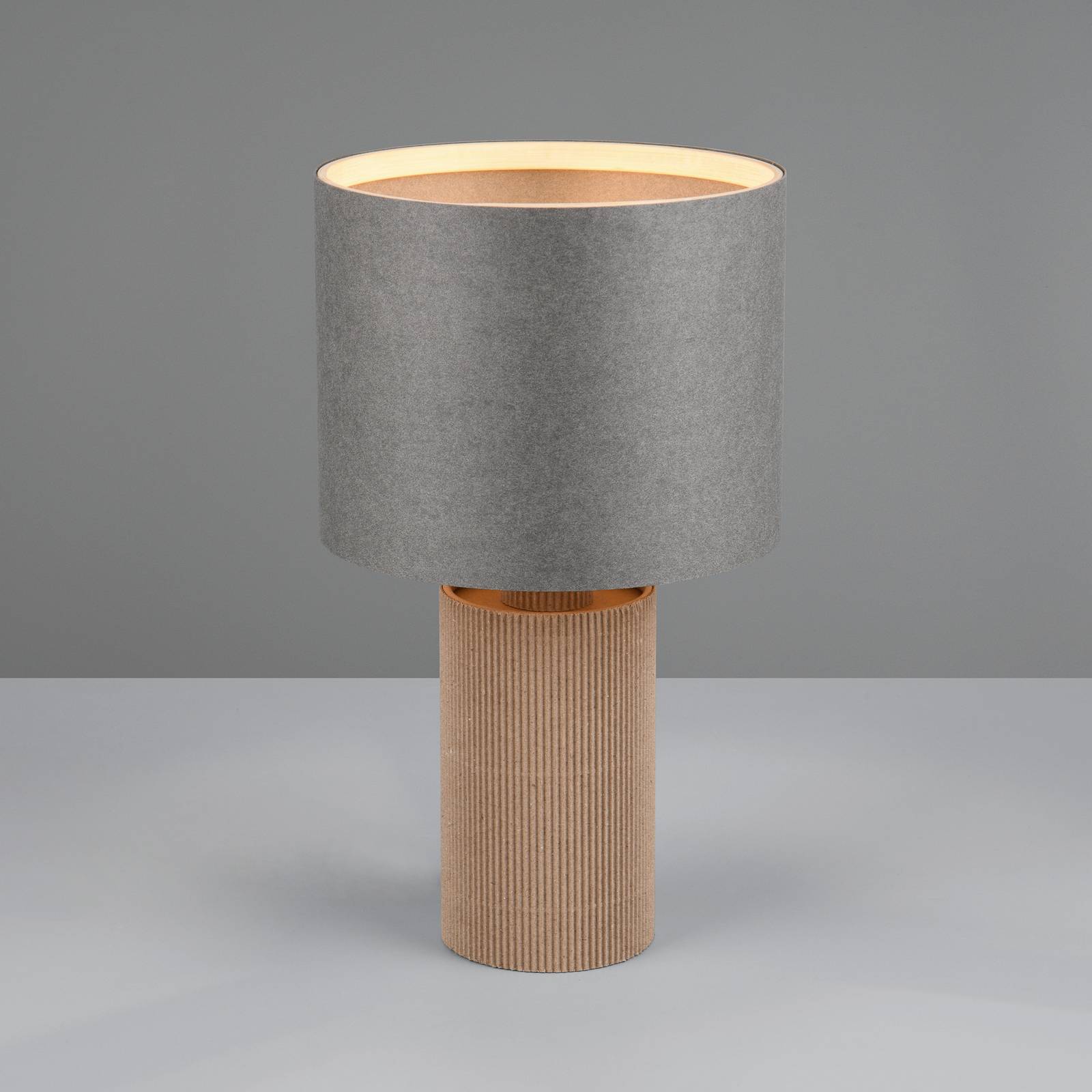 Trio Lighting Tischlampe Canio, alu / grau / zink, für Wohn- / Esszimmer, Papier / Lunolit / Lunopal, Tischlampe