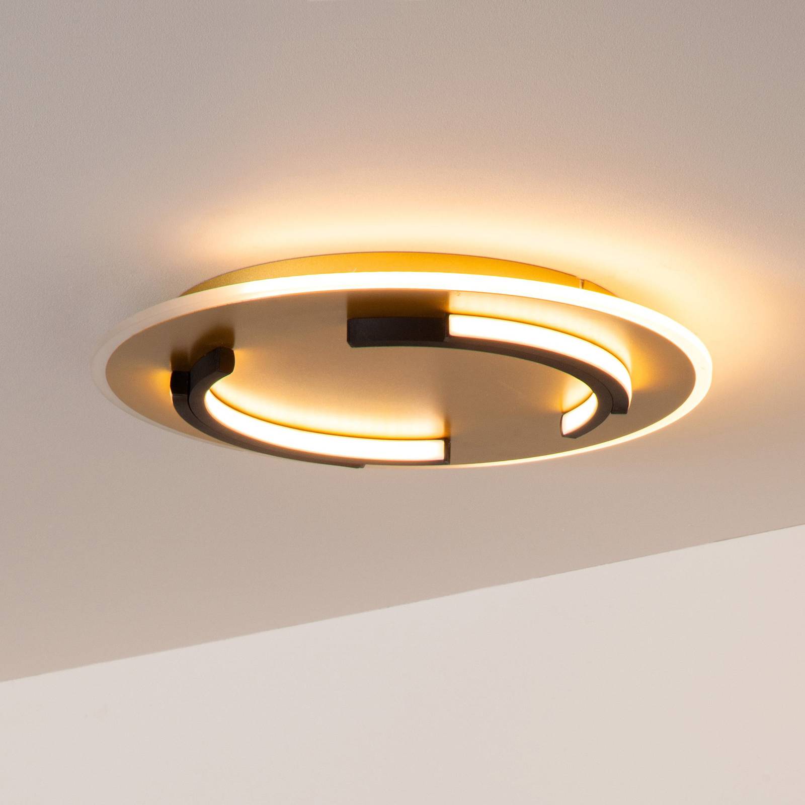 Lucide LED Deckenlampe Andreas, messing / gold, für Wohn- / Esszimmer, Metall, Modern, LED Deckenleuchte