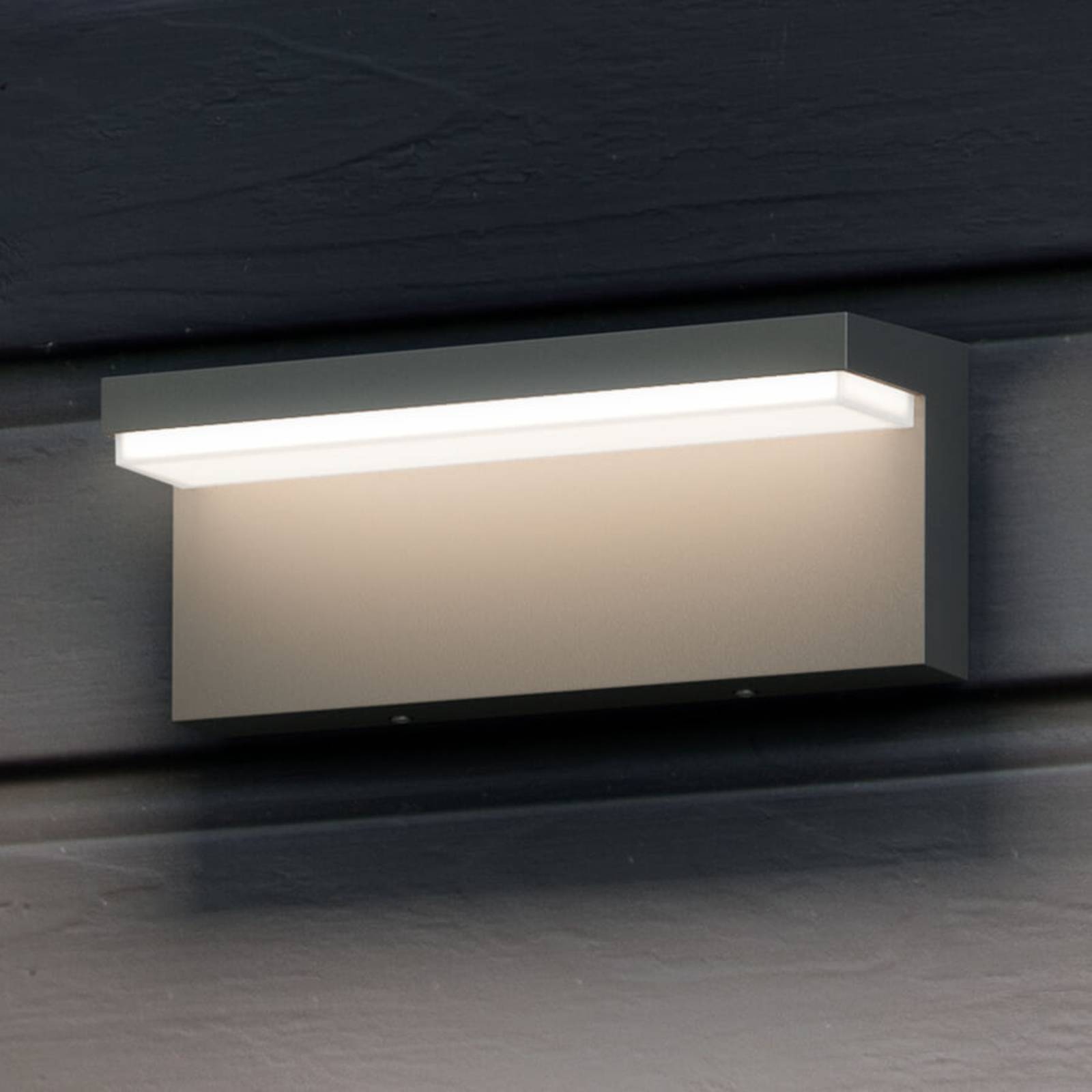 Philips LED Aussenwandleuchte Bustan, dimmbar, schwarz, Aluminium, Modern, LED Wandleuchte außen