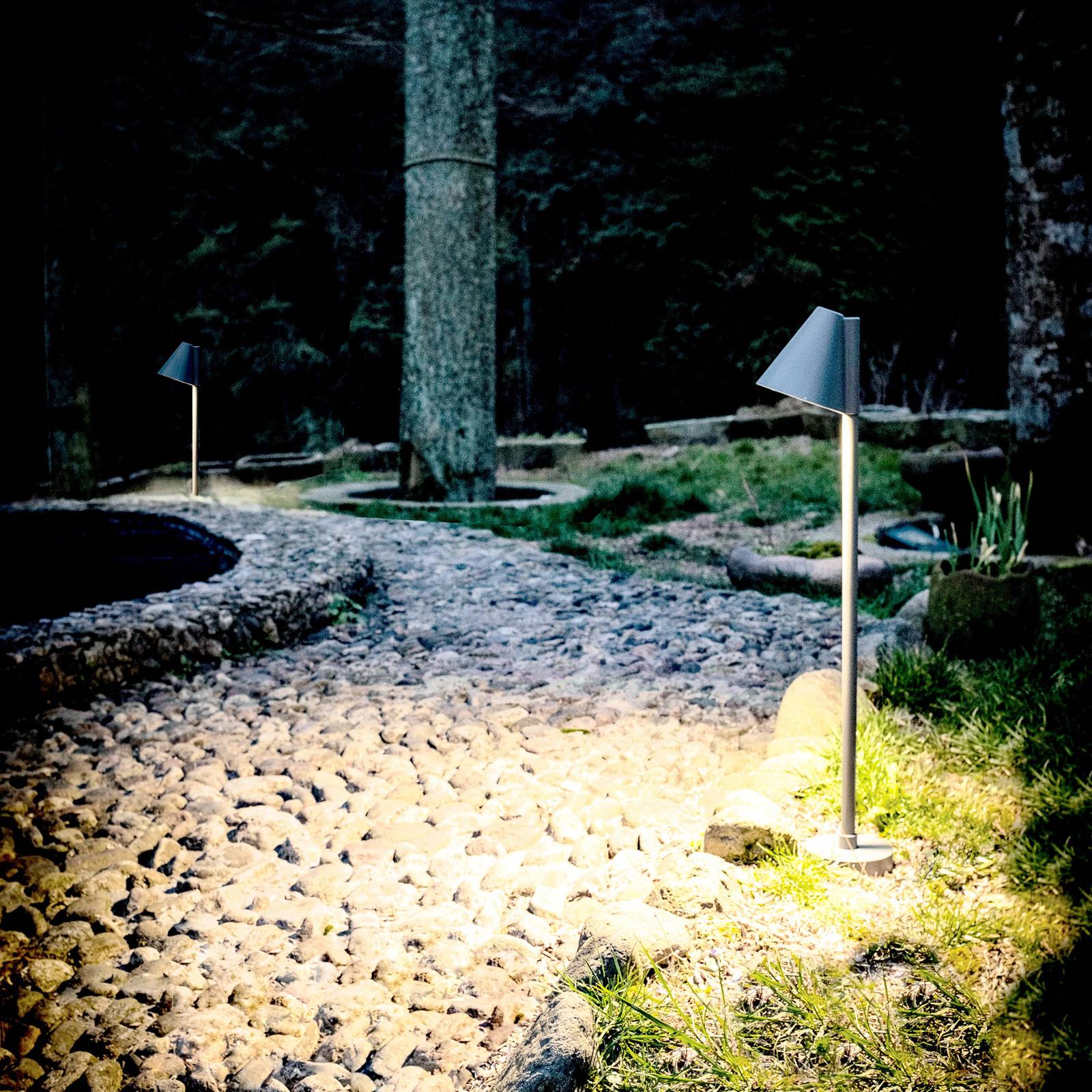 MEGATRON Megatron Gartia Schirm Außenleuchte Erdspieß, schwarz, Aluminium