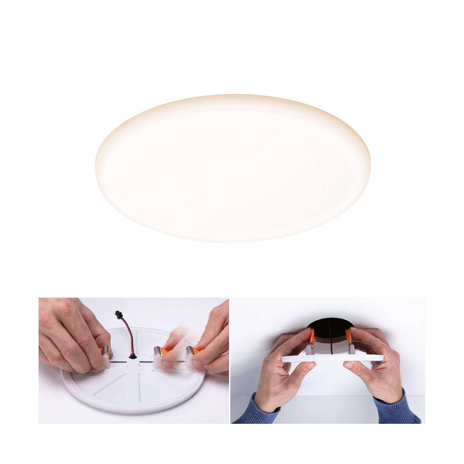 Paulmann LED-Panel Veluna rund CCT ZigBee 21,5cm Veluna, dimmbar, weiß / opal, für Wohn- / Esszimmer, Kunststoff, Modern, ZIGBEE