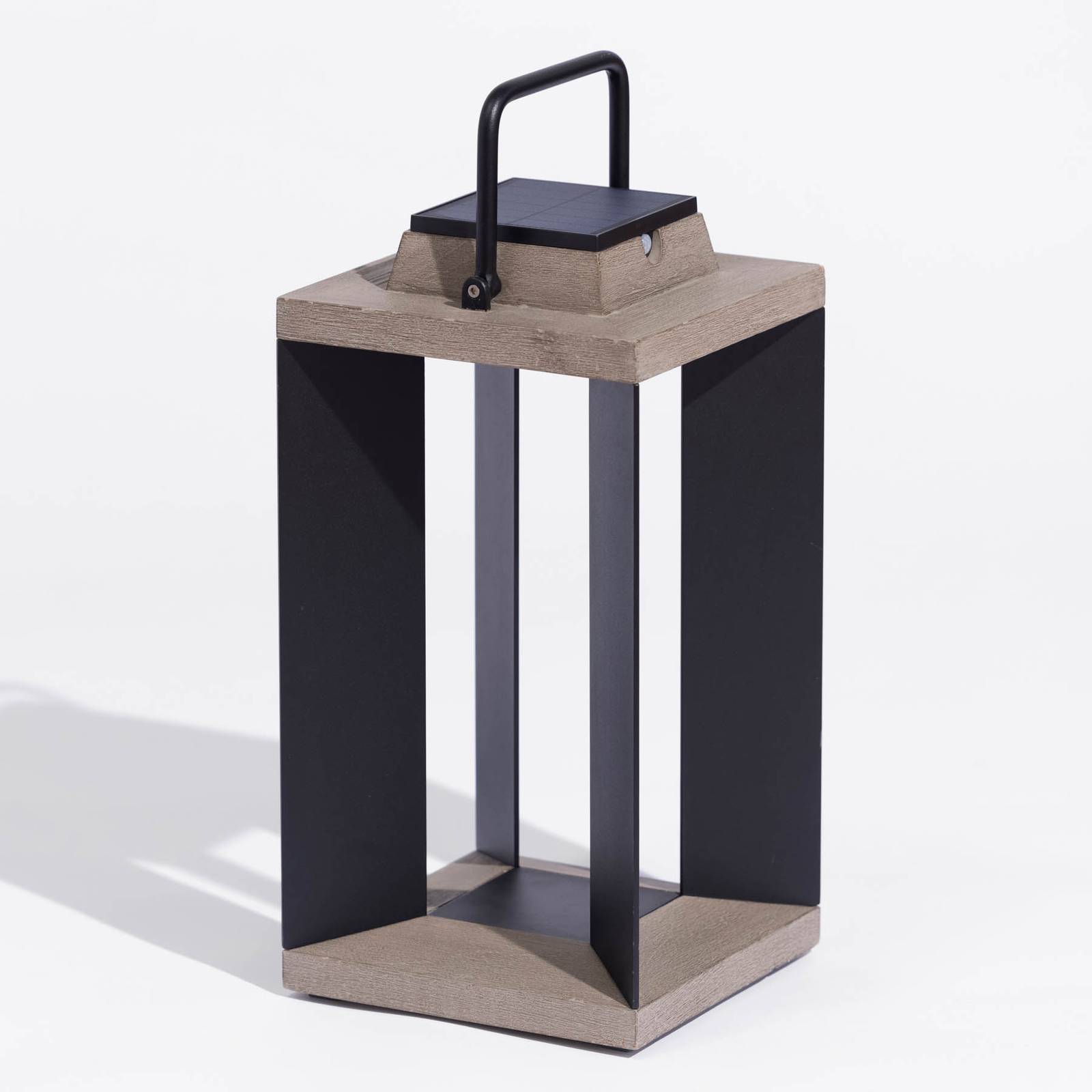 Les Jardins Solarlaterne Teckalu, Duratek/Alu schwarz, 45,5cm dimmbar, Aluminium, Solarleuchten