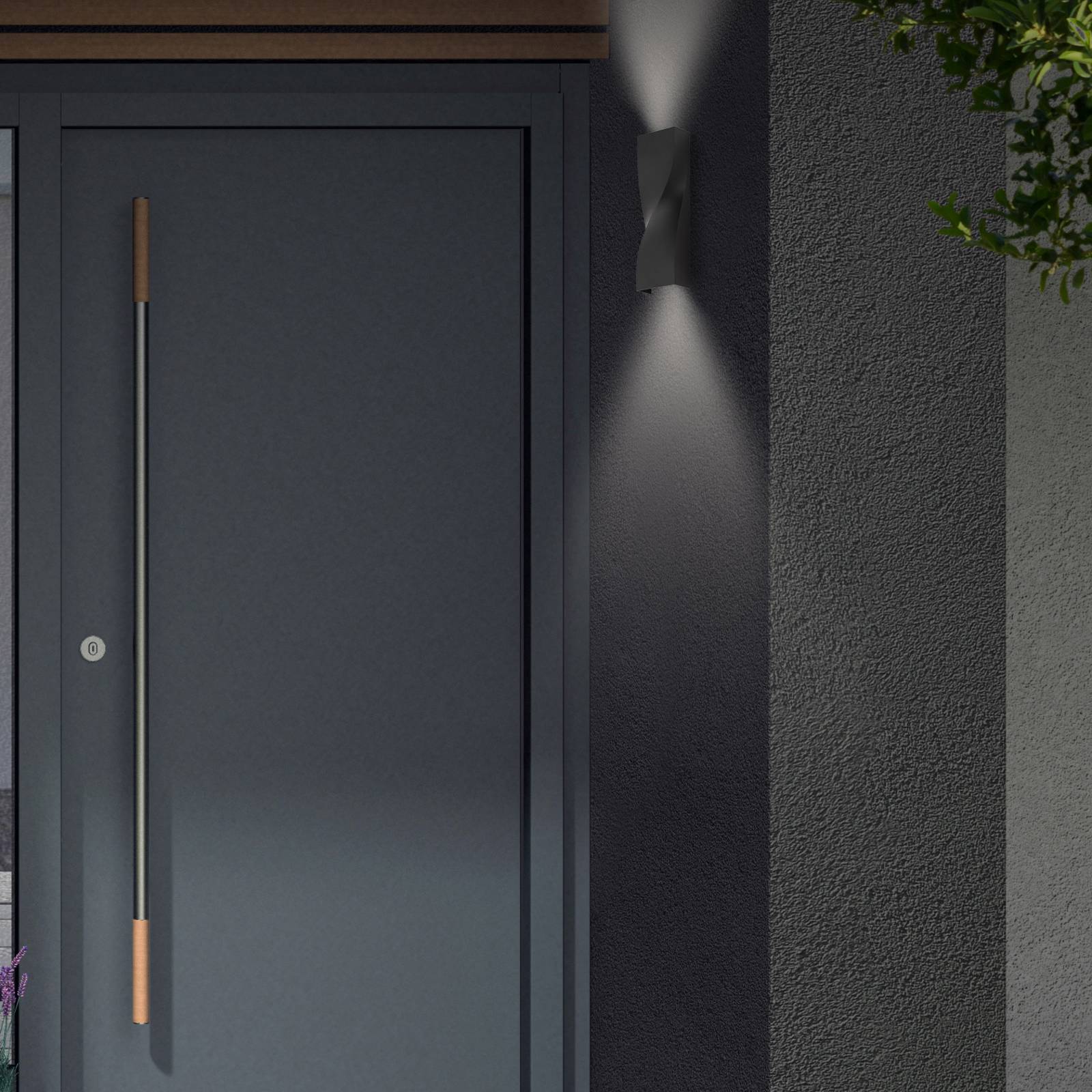 Telefunken LED Aussenwandleuchte Brügge, schwarz, Metall, Modern, LED Wandleuchte außen