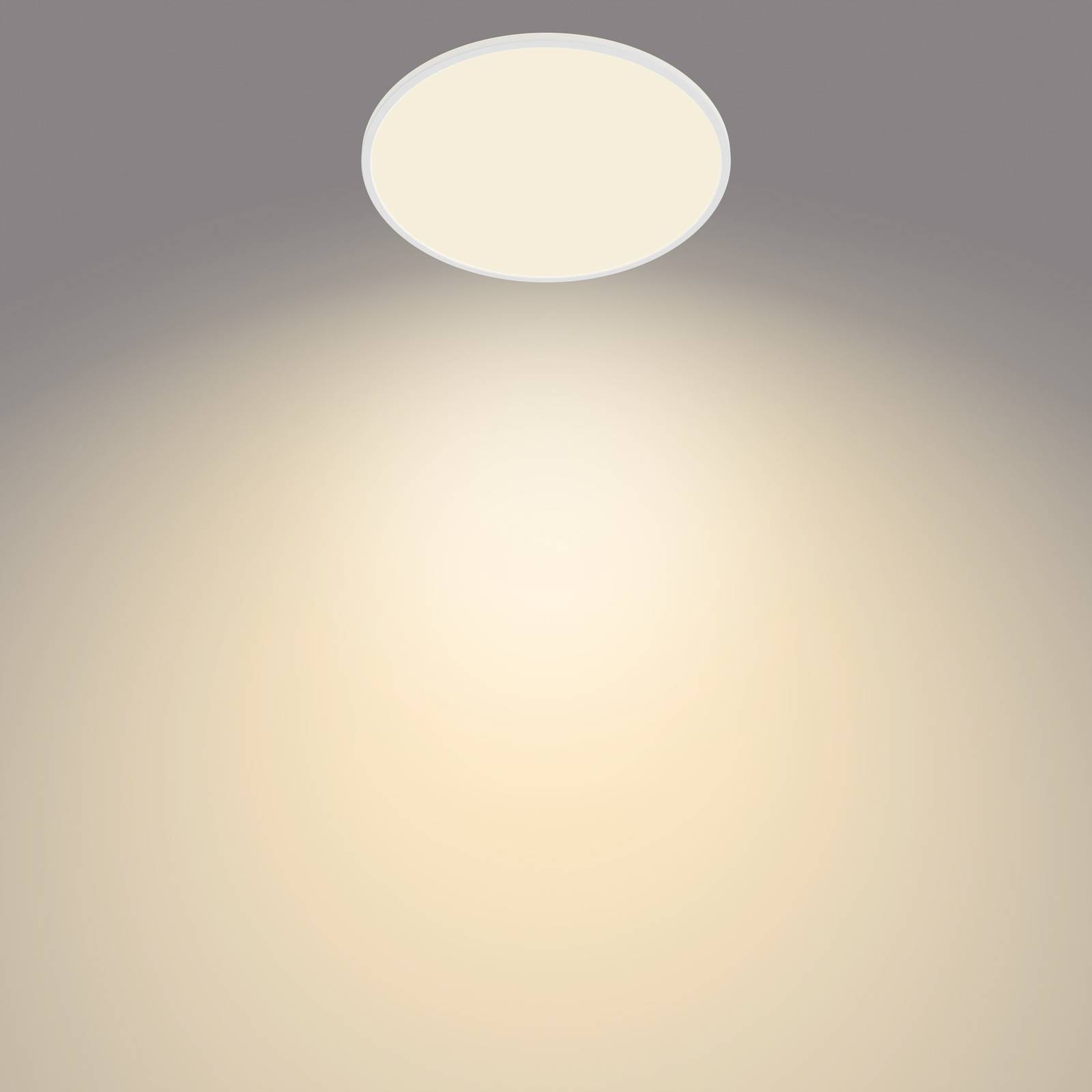 Philips LED Deckenlampe Superslim, dimmbar, weiß / opal, für Arbeitszimmer / Büro, Metall, LED Deckenleuchte