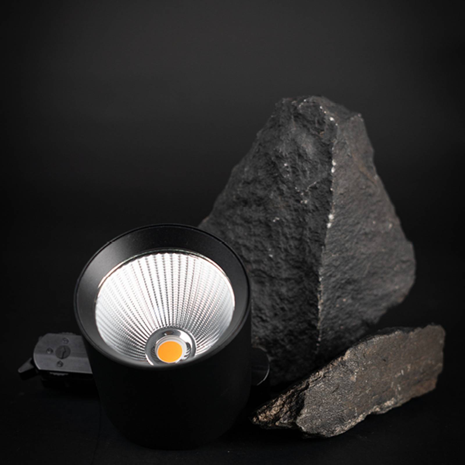 The Light Group SLC LED-Schienenspot Fox, schwarz, 3.000 K, 3-Phasen-Schiene Fox, schwarz, für Wohn- / Esszimmer, Aluminium