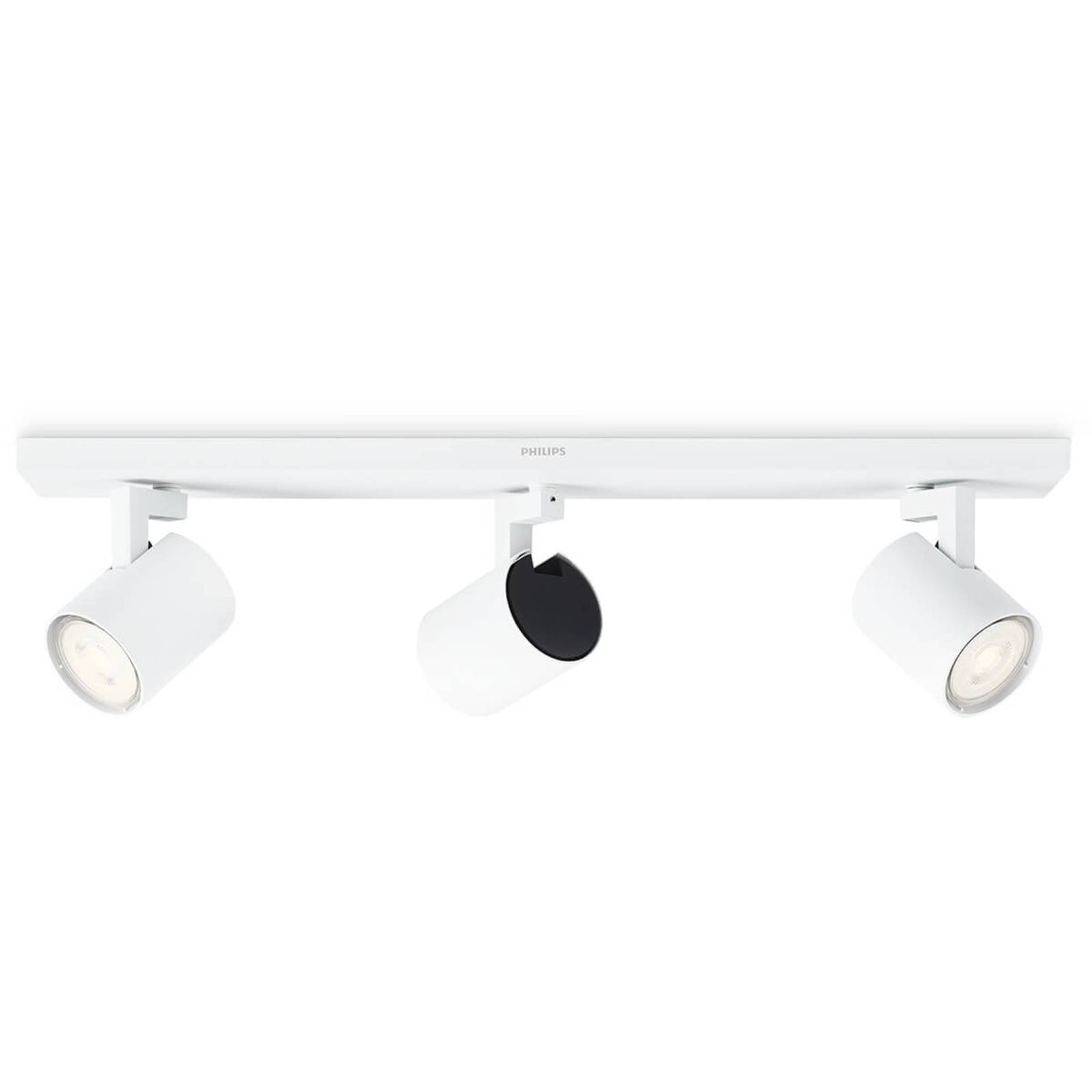 Philips Runner LED-Deckenstrahler weiß 3-flg., weiß / opal, für Wohn- / Esszimmer, Metall, Modern, LED Deckenlampe