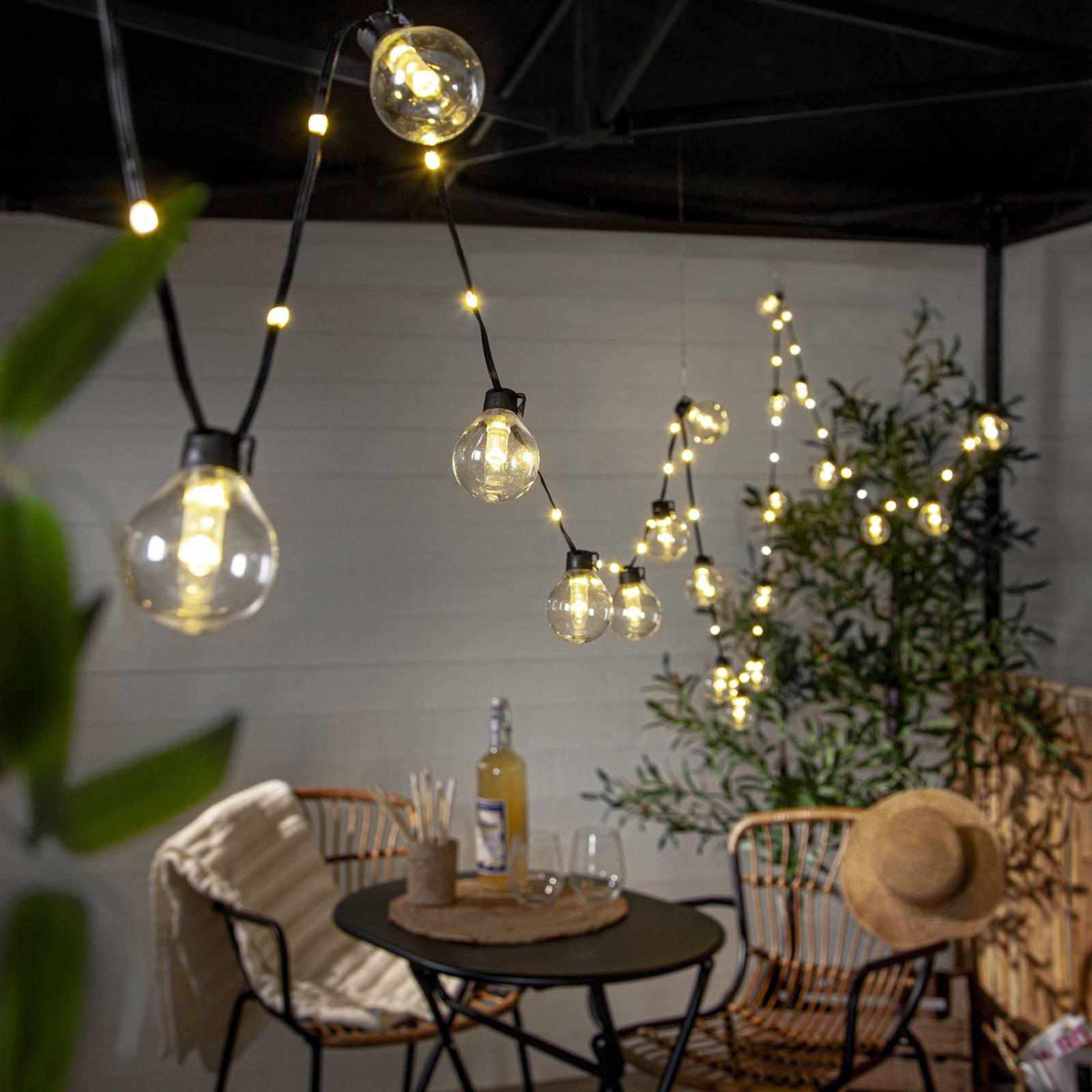 STAR TRADING LED-Lichterkette Bolla, klar, Kunststoff Länge 5,3 m 20-flg. Bolla, klar / transparent, Kunststoff, Modern