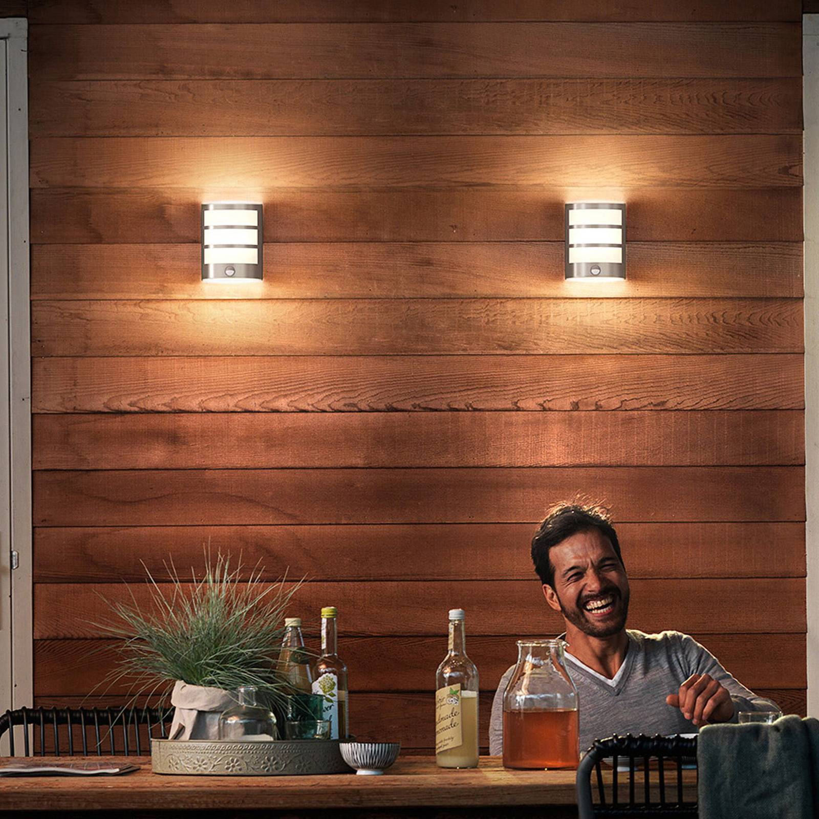 Philips Aussenwandleuchte mit Bewegungsmelder Python, alu / grau / zink, Edelstahl, Modern