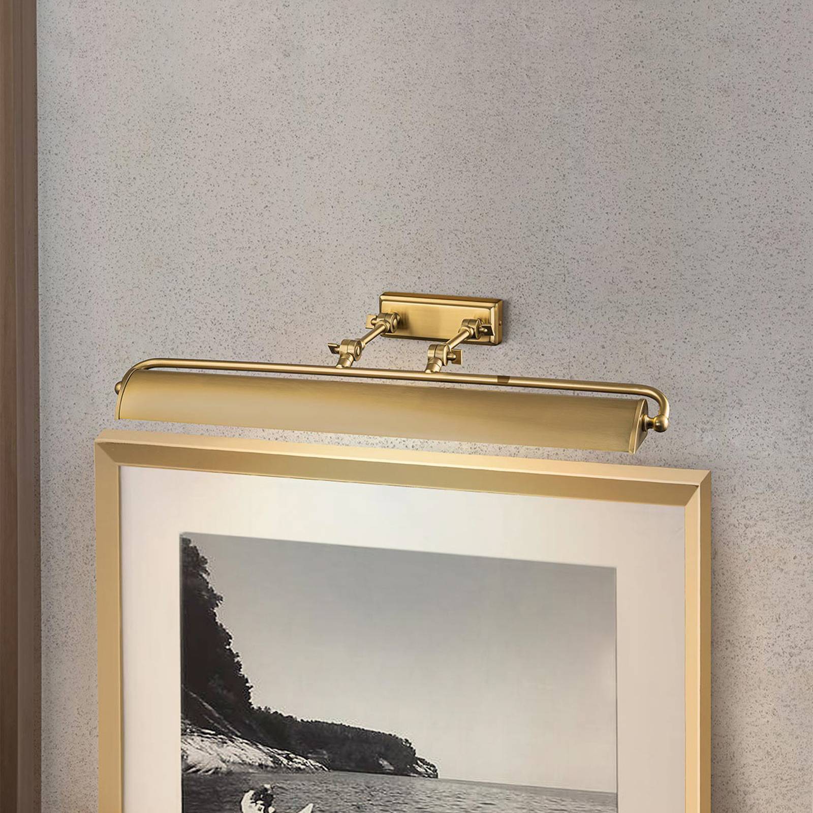 Elstead Wandleuchte Winchfield, Breite 70 cm, messing/messing dimmbar, messing / gold, für Flurbereich, Metall, Landhaus / Rustikal, Wandleuchte, Wandlampe Innen