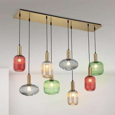 Orion Pendelleuchte Carneval, bunt, Länge 140 cm, Glas, 8-flg. Image