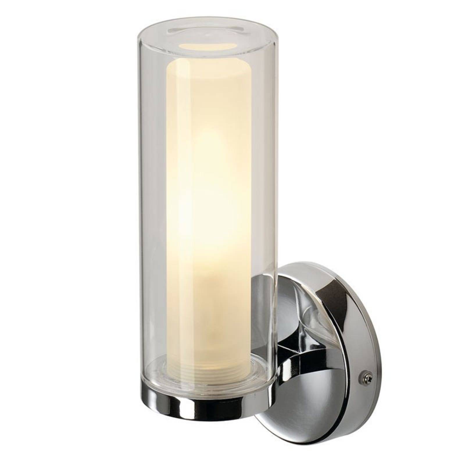 SLV Wandlampe WL 106, dimmbar, chrom / silber, für Badezimmer, Glas, Modern, Wandleuchte, Wandlampe Bad