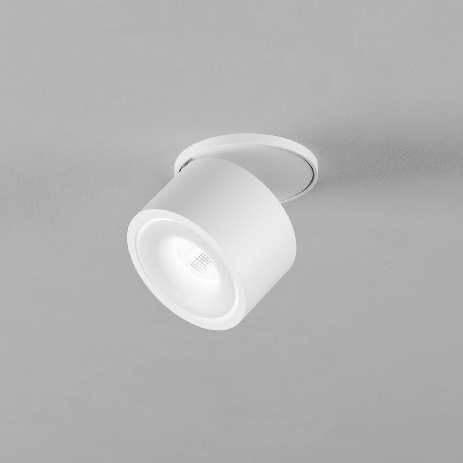 Egger Licht DLS Einbauspot DL Clippo S EP, weiß/weiß, DTW Ø 7,5 cm dimmbar, weiß / opal, für Wohn- / Esszimmer, Aluminium, Modern