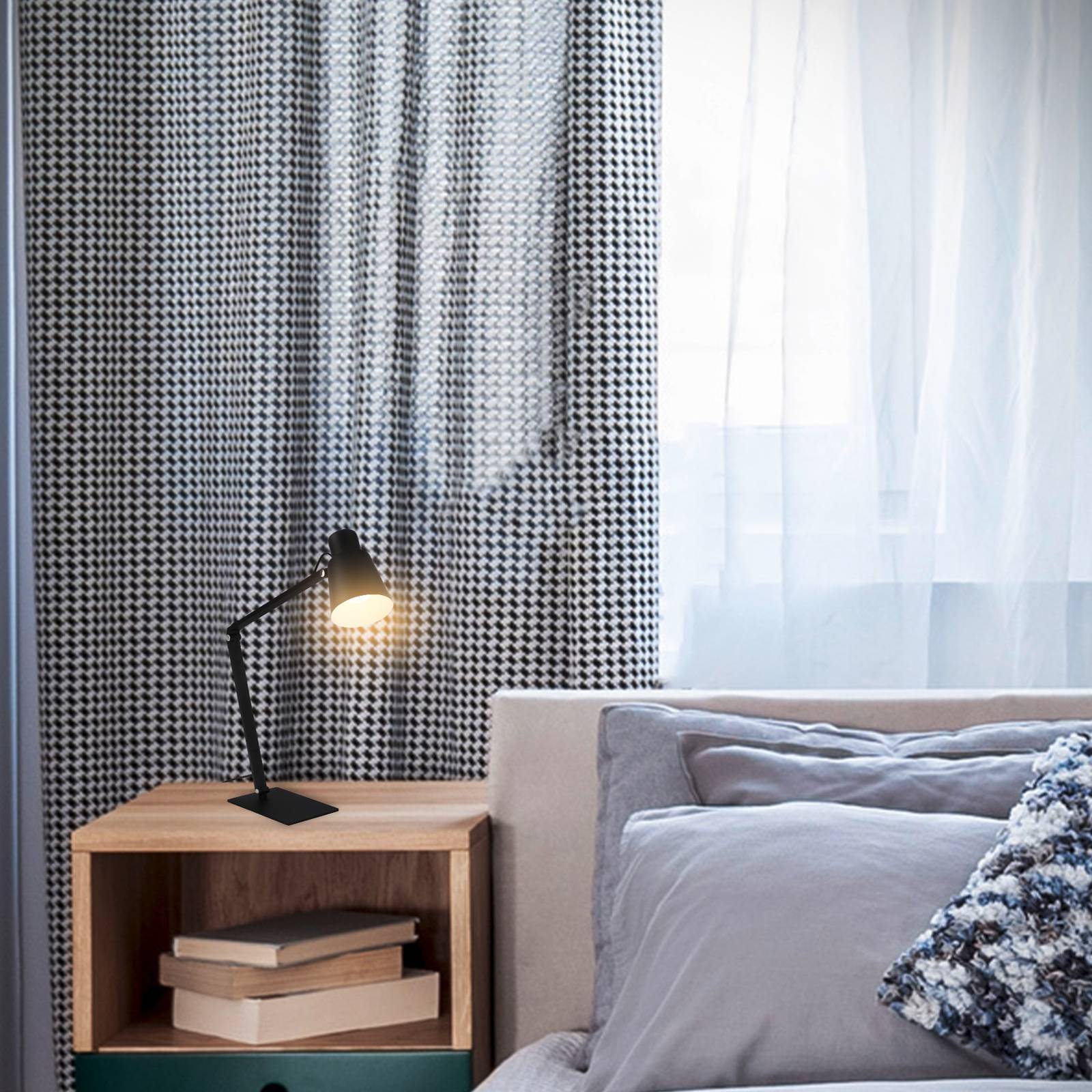 Briloner Schreibtischlampe 7467015, schwarz, für Arbeitszimmer / Büro, Metall, Tischlampe