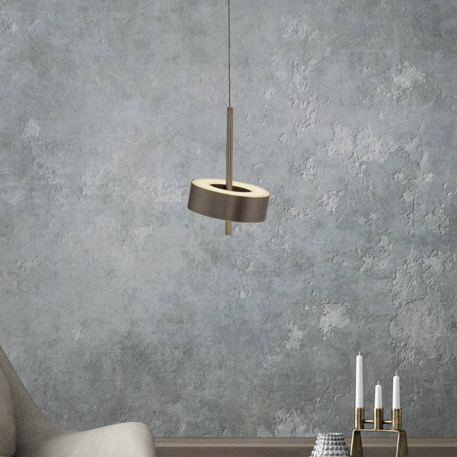 Q-Smart-Home Smarte Hängelampe Q-Rotate, dimmbar, braun / rost, für Wohn- / Esszimmer, Aluminium, Modern, Smart Home Pendelleuchte