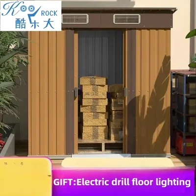 Portable Prefab Iron Storage Shed - Easy Assembly Detachable Outdoor Tool House for Rooftop, Patio & Temporary Use