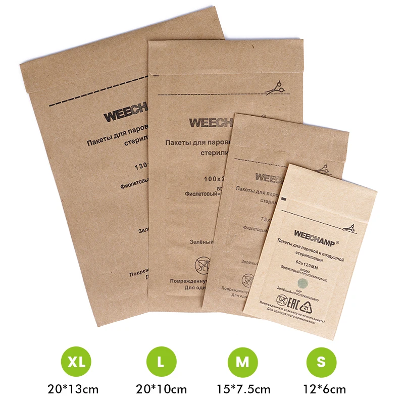 50 stücke Kraft Papier Reinigung Tasche Einweg Sterilisation Desinfektion Selbst Dichtung Reinigung Tasche Für Dental Werkzeuge Und Nagel Werkzeug Image