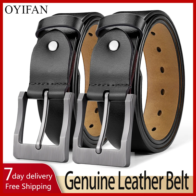 Echtes Leder für männer Hohe Qualität Schnalle Jeans Rindsleder Casual Gürtel Business Cowboy Bund Männlichen Mode Designer 2025New Image