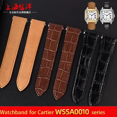 19mm 21mm Quick Release Design for Santos WSSA0010 Medium Large Size Replacement Watchband Men's Watch Strap Black Brown belt