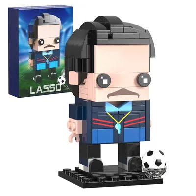 MOC Teds Lassoed BrickHedz Building Blocks Set with Box and Paper Manual 131 PCS Mini Soccer Fans