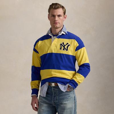 Polo Ralph Lauren – Royalblaues/gelbes Yankees-Rugby-Shirt Image