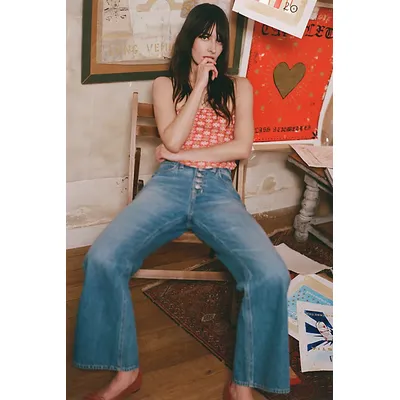 We The Free Sunny Afternoon Ankle Flare Jeans at Free People in Summertime Blues, Size: 27
