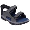 Outdoorsandale SKECHERS "TRESMEN-REECE", Herren, Gr. 47,5, grau, Lederimitat, sportlich, Schuhe, Trekking Sandale, Outdoorschuh mit Heel Pillow Funktion
