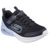 Sneaker SKECHERS KIDS "MICROSPEC MAX ADVANCE", Kinder, Gr. 31, bunt (schwarz, flieder), Textil, Lederimitat, kontrastfarbene Details, casual, Schuhe, Slip-OnSneaker, Klettverschluss,S-Logo, Größenschablone zum Download