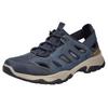 Slip-On Sneaker RIEKER, Herren, Gr. 43, blau (jeansblau, braun), Lederimitat, Textil, casual, Schuhe, Schlupfschuh, Trekkingschuh, Outdoorschuh mit Gummizug