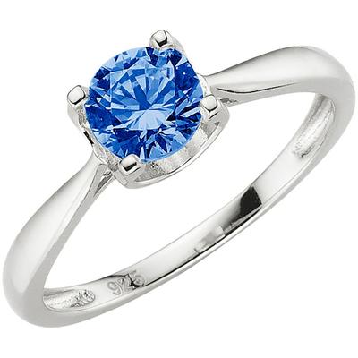 Fingerring "Schmuck Geschenk Silber 925 Silberring Solitär-Optik" Gr. 56, bunt (silberfarben, blau, blau), ANISTON JEWELRY & WATCHES, Fingerringe, Damen, 56, Silber 925 (Sterlingsilber), 2,2mm, Exklusiv bei uns - mit Zirkonia (synth.) oder Glasstein Image