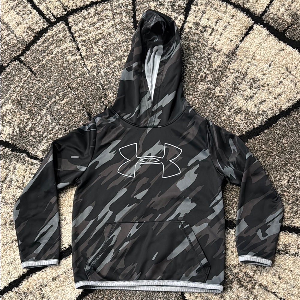 Under Armour Shirts & Tops | Under Armour Kids Camo Hoodie - Black And Gray | Color: Black/Gray | Size: Yxs
